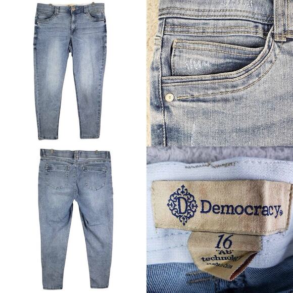 Democracy Jeans Women’s Size 16 Light Wash Ab Technology High Rise Skinny - Picture 1 of 10